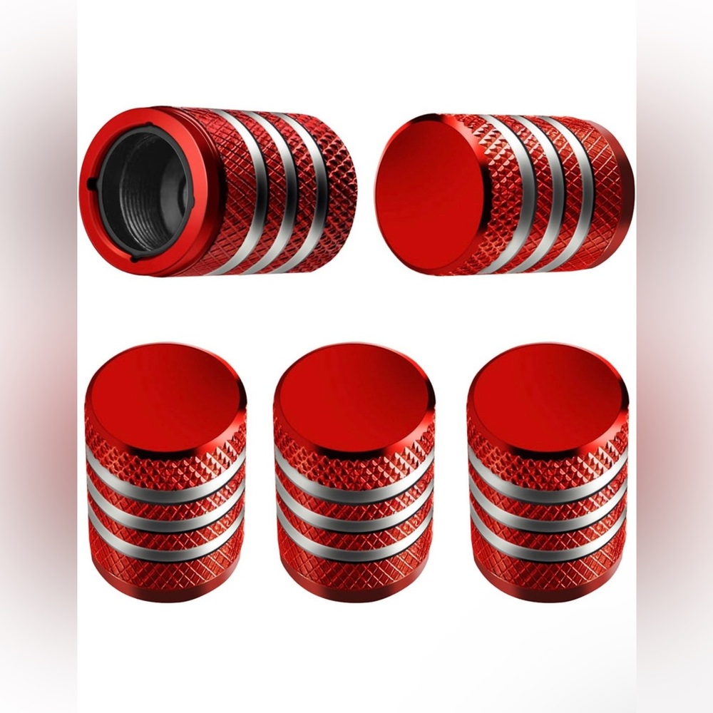 5 pcs red Tire Valve Caps, Valve Stem Caps